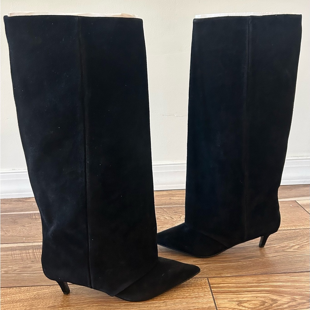 NEW Steve Madden Luca Knee High Boots Black Suede Women's Size 7